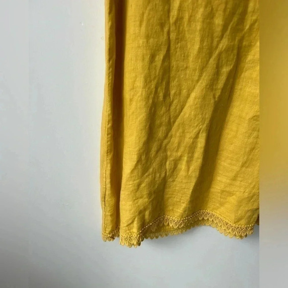 Charlie B 100% linen  yellow dress bow - Picture 6 of 9